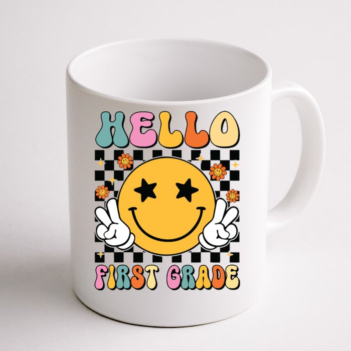 Hello First Grade Team 1st Grade Teacher Girl Back To School Front & Back Coffee Mug