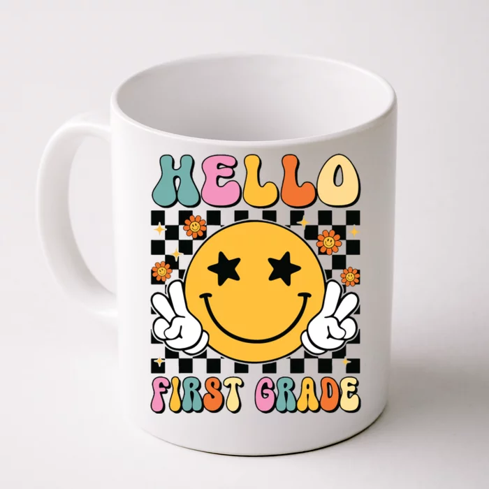 Hello First Grade Team 1st Grade Teacher Girl Back To School Front & Back Coffee Mug