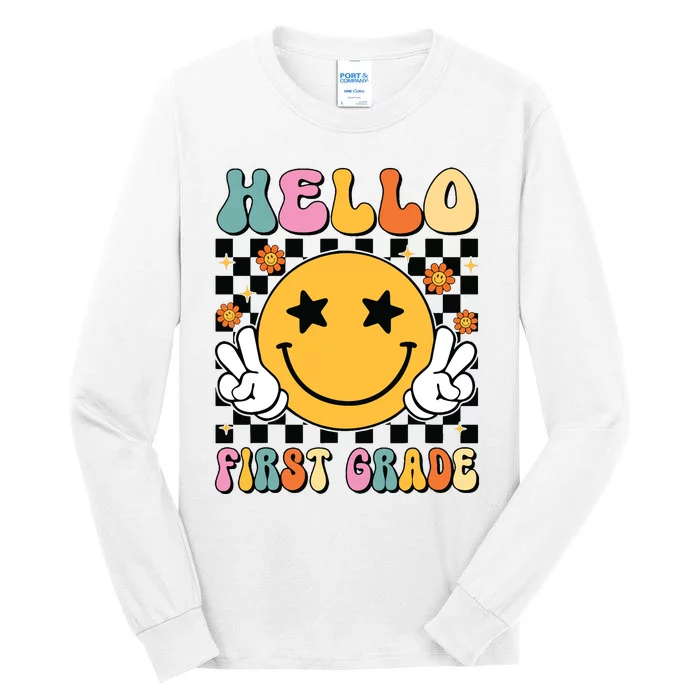 Hello First Grade Team 1st Grade Teacher Girl Back To School Tall Long Sleeve T-Shirt