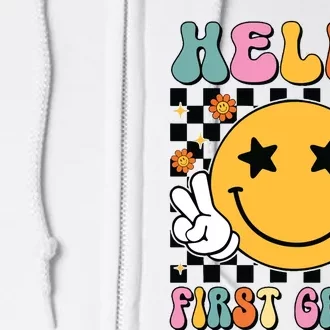 Hello First Grade Team 1st Grade Teacher Girl Back To School Full Zip Hoodie