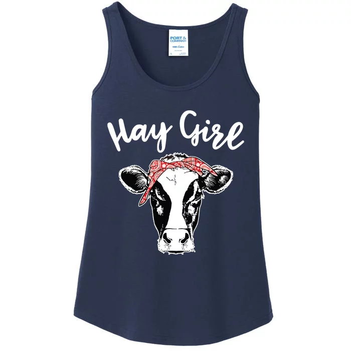 Hay Farmer Gift Cattle Cow Lovers Ladies Essential Tank