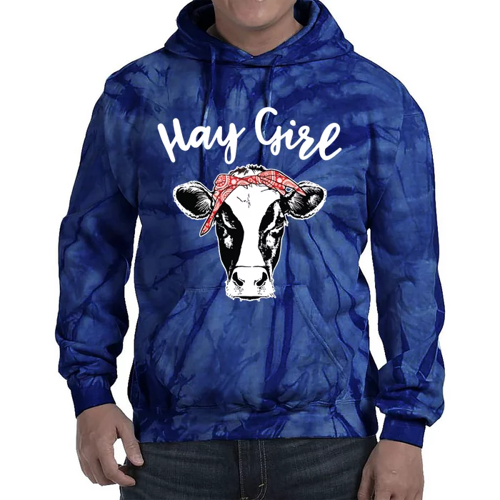 Hay Farmer Gift Cattle Cow Lovers Tie Dye Hoodie