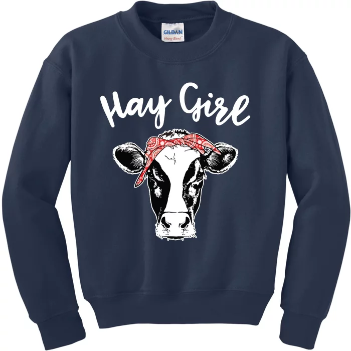 Hay Farmer Gift Cattle Cow Lovers Kids Sweatshirt