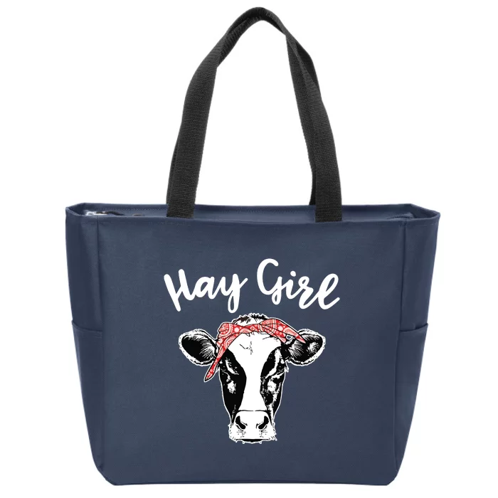 Hay Farmer Gift Cattle Cow Lovers Zip Tote Bag