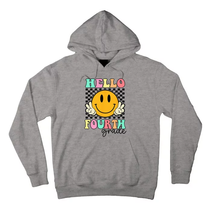 Hello Fourth Grade Retro Smile Team 4th Grade Back to School Tall Hoodie