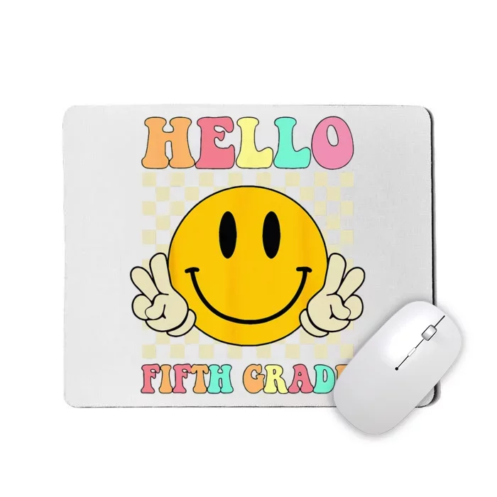 Hello Fifth Grade Hippie Smile Face 5th Grade Back To School Mousepad