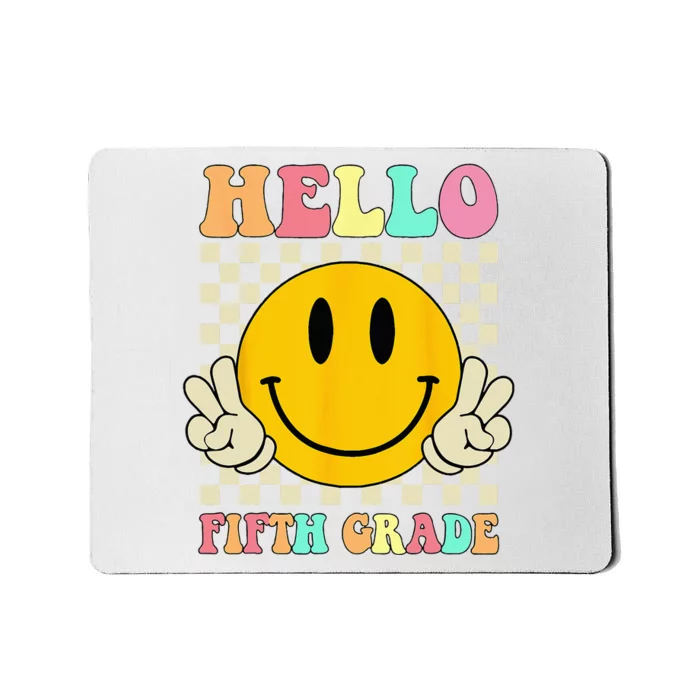 Hello Fifth Grade Hippie Smile Face 5th Grade Back To School Mousepad