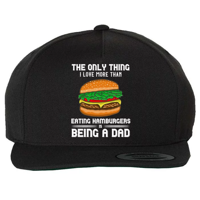 Hamburger Foodie Grillmaster Food Fan Dad Chef Father's Day Gift Wool Snapback Cap