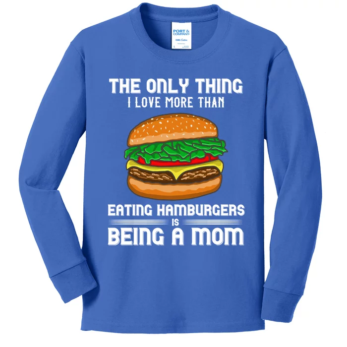 Hamburger Foodie Grillmaster Food Fan Mom Chef Mother's Day Gift Kids Long Sleeve Shirt