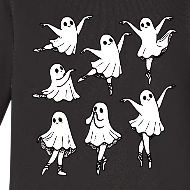 Halloween Funny Ghost Ballet Dancer Spooky Dance Teacher Gift Baby Long Sleeve Bodysuit