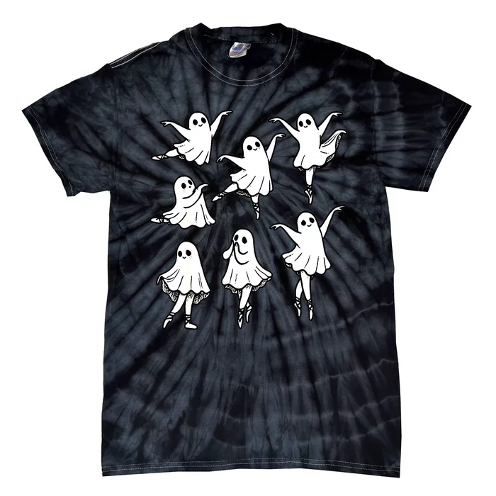 Halloween Funny Ghost Ballet Dancer Spooky Dance Teacher Gift Tie-Dye T-Shirt