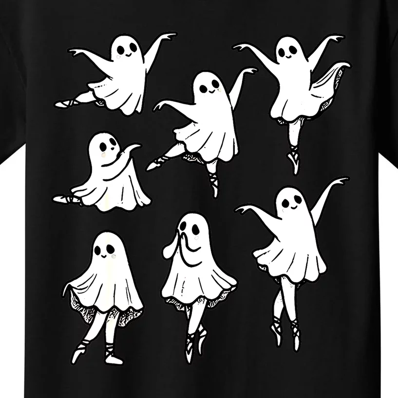 Halloween Funny Ghost Ballet Dancer Spooky Dance Teacher Gift Kids T-Shirt