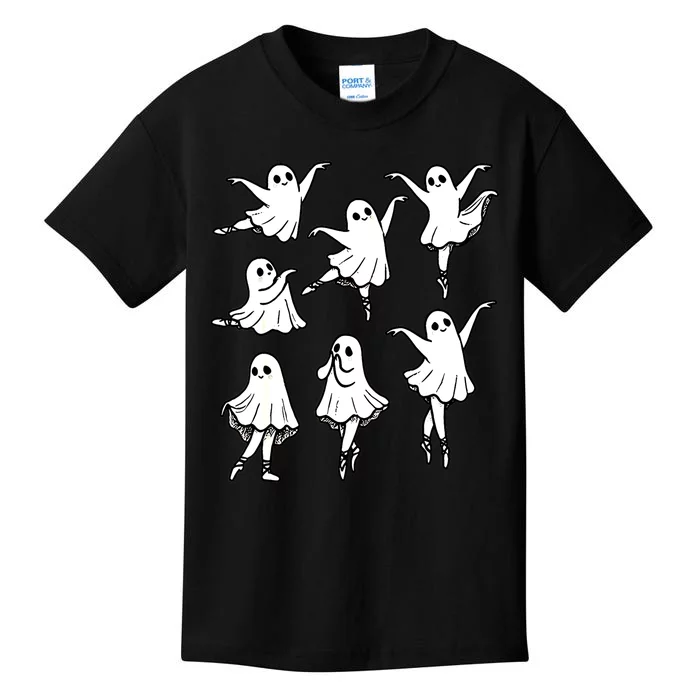 Halloween Funny Ghost Ballet Dancer Spooky Dance Teacher Gift Kids T-Shirt