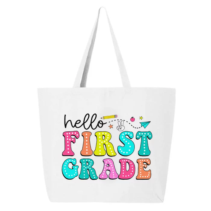 Hello First Grade Teacher Back To School First Day Gift 25L Jumbo Tote