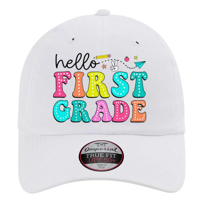 Hello First Grade Teacher Back To School First Day Gift The Original Performance Cap