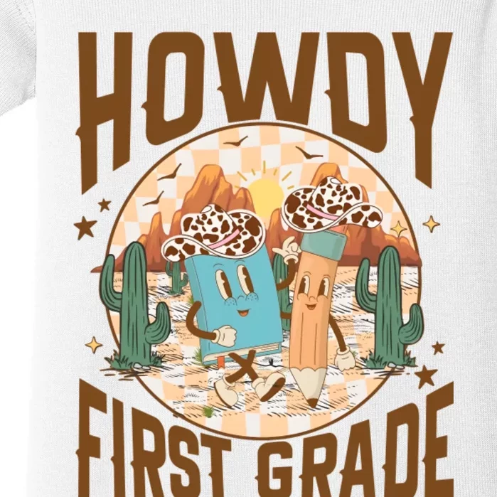 Howdy First Grade Western Teacher Baby Bodysuit