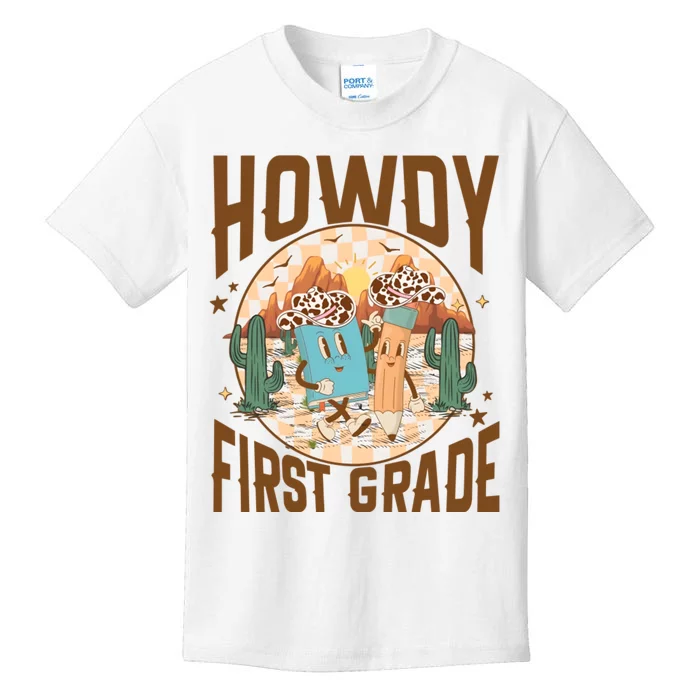 Howdy First Grade Western Teacher Kids T-Shirt