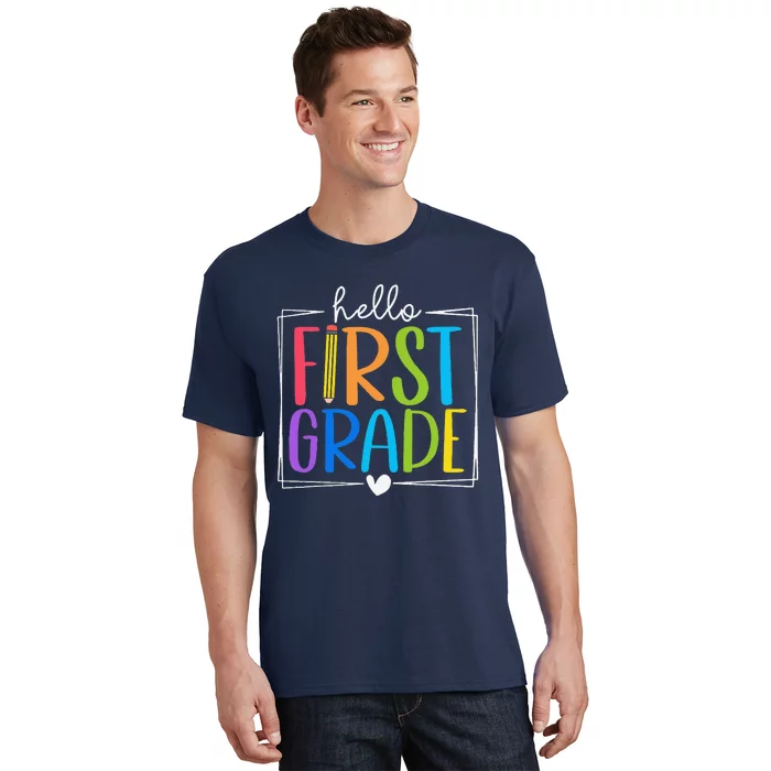 Hello First Grade Team 1st Grade Back To School Teacher T-Shirt