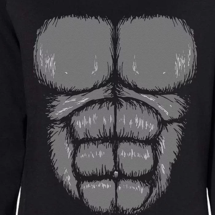 Halloween Funny Gorilla Monkey Belly Chest Costume Womens California Wash Sweatshirt