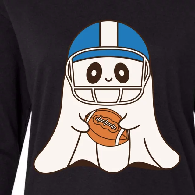 Halloween Football Ghost Mascot And Sports Lovers Funny Gift Womens Cotton Relaxed Long Sleeve T-Shirt