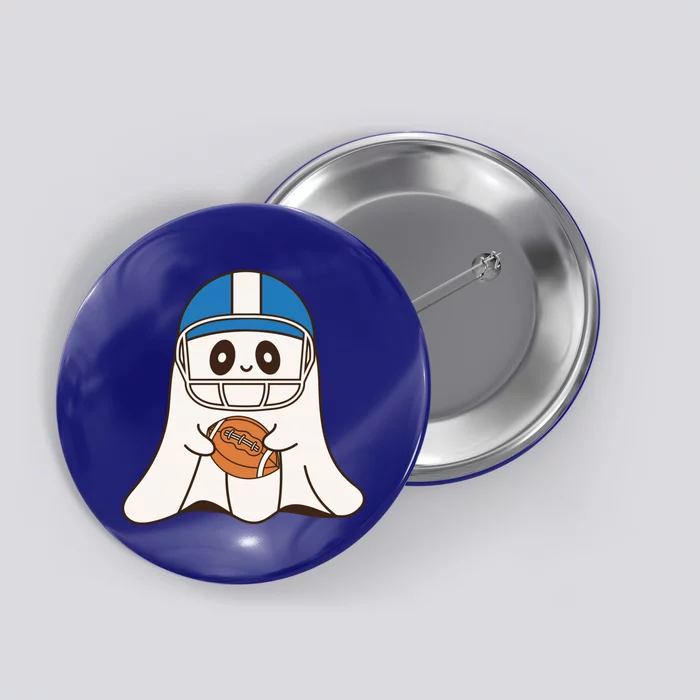 Halloween Football Ghost Mascot And Sports Lovers Funny Gift Button