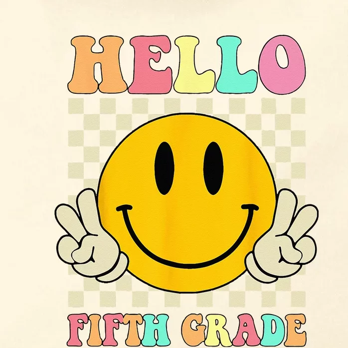 Hello Fifth Grade Hippie Smile Face 5th Grade Back To School Zip Tote Bag