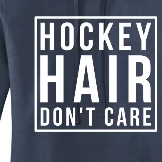 Hockey Funny Gift Ladies Hockey Hair Dont Care Cool Gift Women's Pullover Hoodie