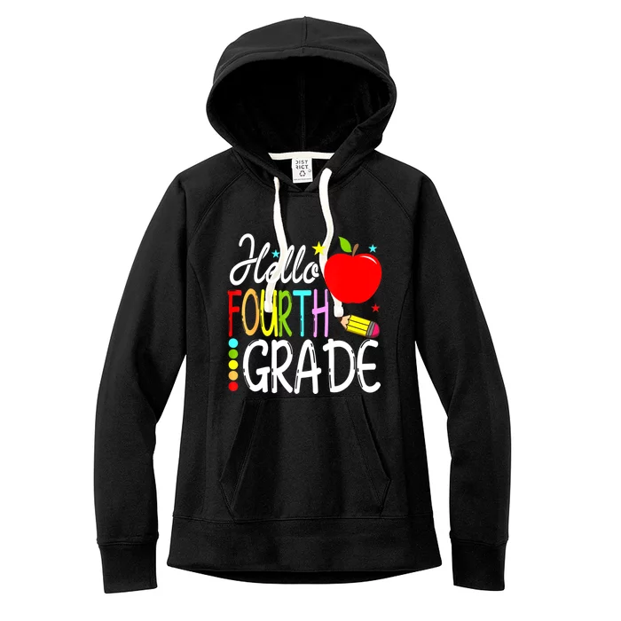 Hello Fourth Grade Team 4th Grade Back To School Teacher Women's Fleece Hoodie