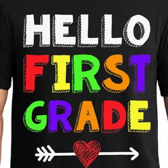 Hello First Grade Team 1st Grade Back To School Teacher Pajama Set