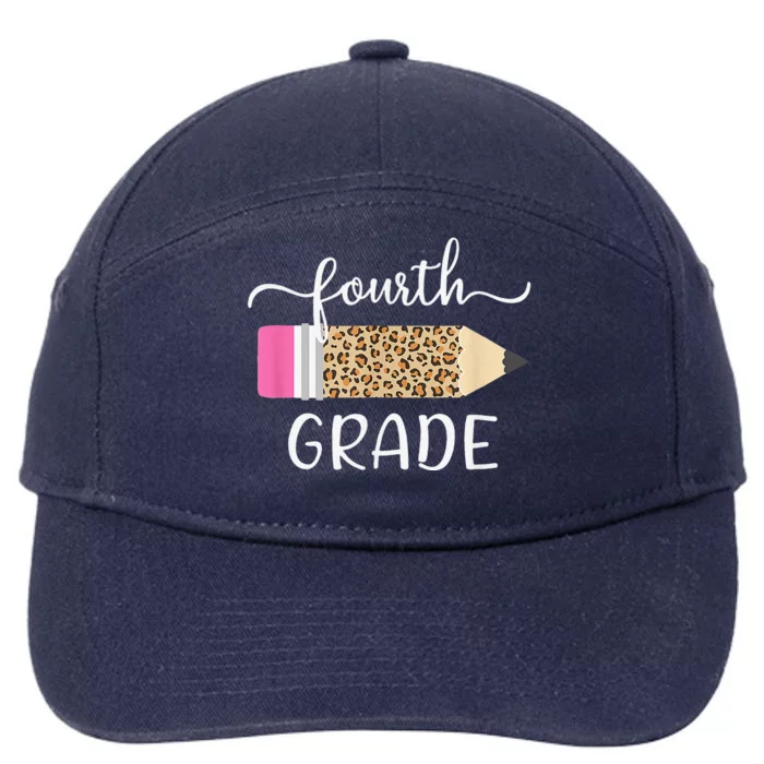 Hello Fourth Grade First Day Of School Leopard Print 7-Panel Snapback Hat