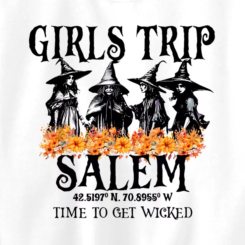 Halloween Funny Girl Trip Salem Time To Get Witch Gift Kids Sweatshirt