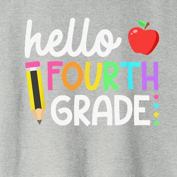 Hello Fourth Grade Team 4th Grade Back To School Teacher Women's Crop Top Tee