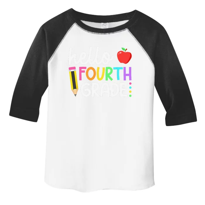 Hello Fourth Grade Team 4th Grade Back To School Teacher Toddler Fine Jersey T-Shirt