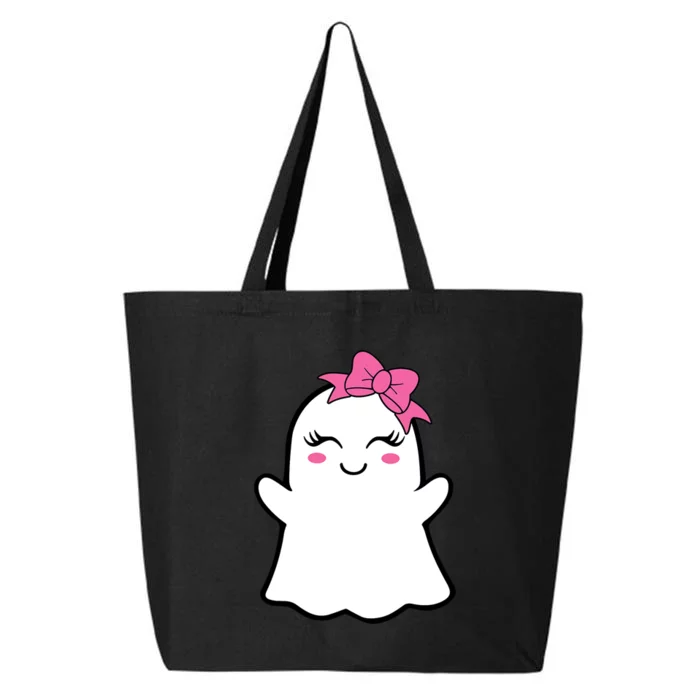 Halloween Funny Ghost With Pink Bow Boo 25L Jumbo Tote