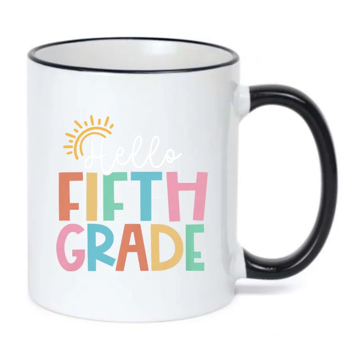 Hello Fifth Grade Team 5th Grade Back To School Teacher Black Color Changing Mug