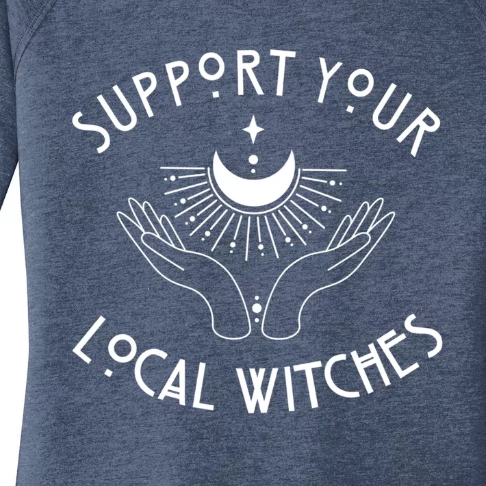 Halloween Funny Gift Support Your Local Witches Cool Gift Women's Perfect Tri Tunic Long Sleeve Shirt