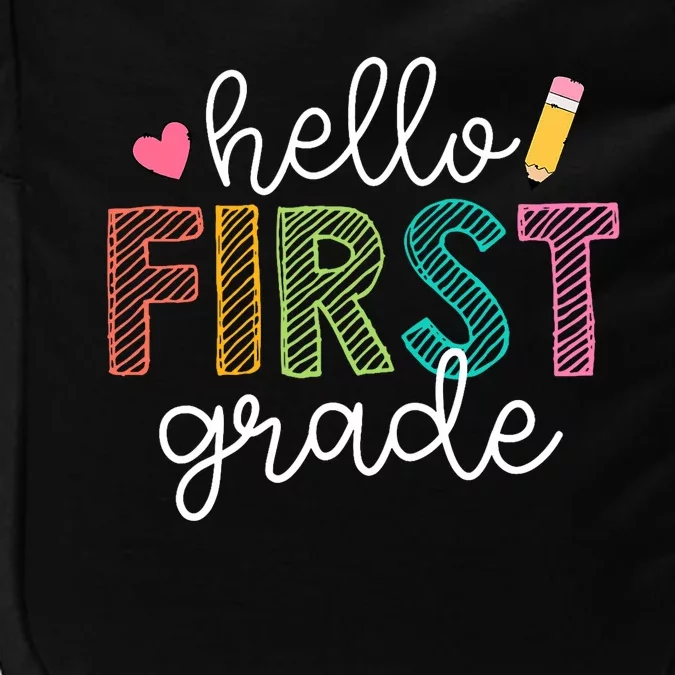 Hello First Grade Boy Girl Teacher Back To School 1st Grade Impact Tech Backpack