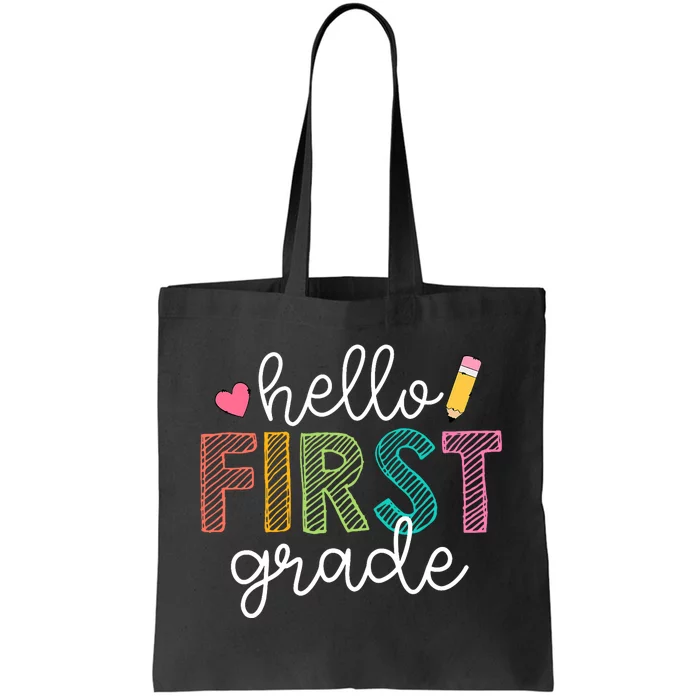 Hello First Grade Boy Girl Teacher Back To School 1st Grade Tote Bag