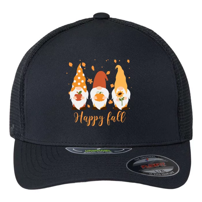 Happy Fall Gnome Festive Cute Flexfit Unipanel Trucker Cap