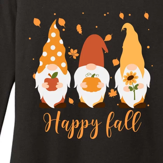 Happy Fall Gnome Festive Cute Womens CVC Long Sleeve Shirt