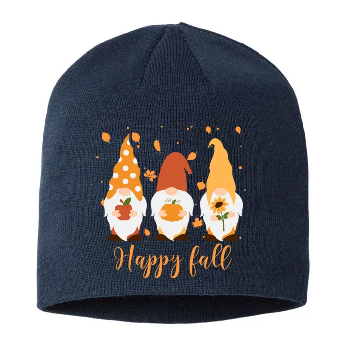 Happy Fall Gnome Festive Cute 8 1/2in Sustainable Knit Beanie