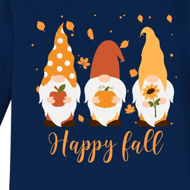 Happy Fall Gnome Festive Cute Baby Long Sleeve Bodysuit