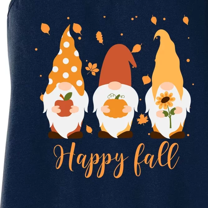 Happy Fall Gnome Festive Cute Women's Racerback Tank