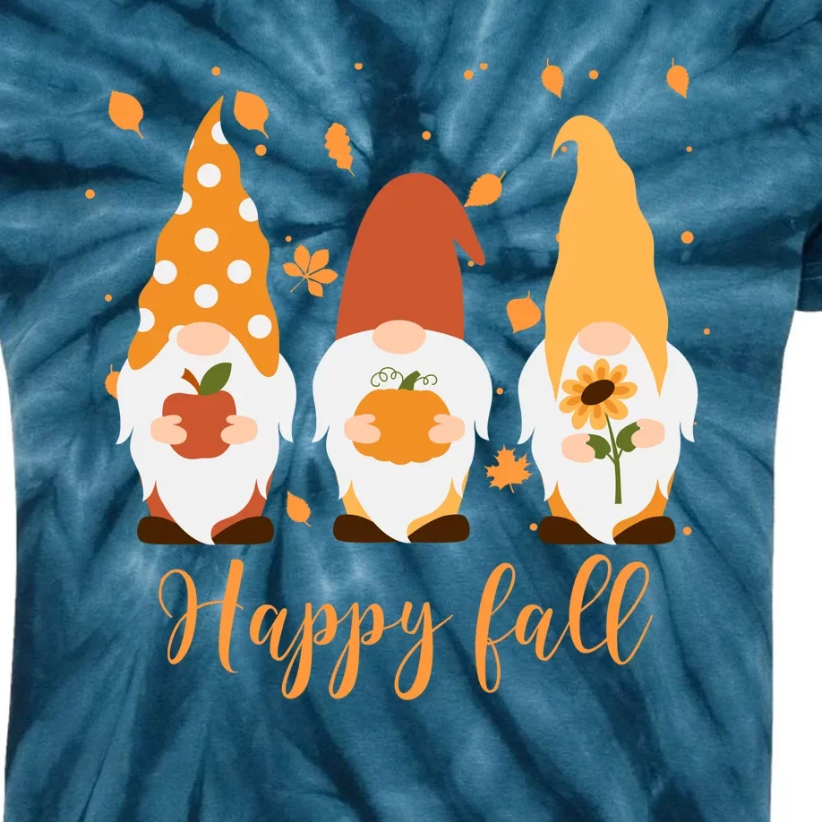 Happy Fall Gnome Festive Cute Kids Tie-Dye T-Shirt