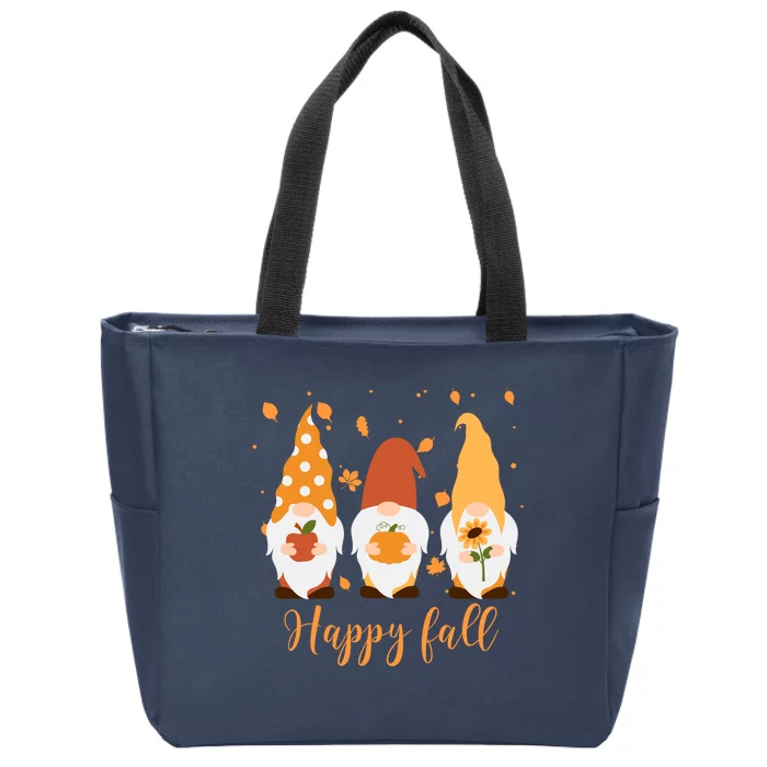 Happy Fall Gnome Festive Cute Zip Tote Bag