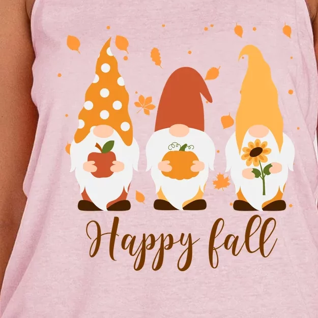 Happy Fall Gnome Festive Cute Women's Knotted Racerback Tank