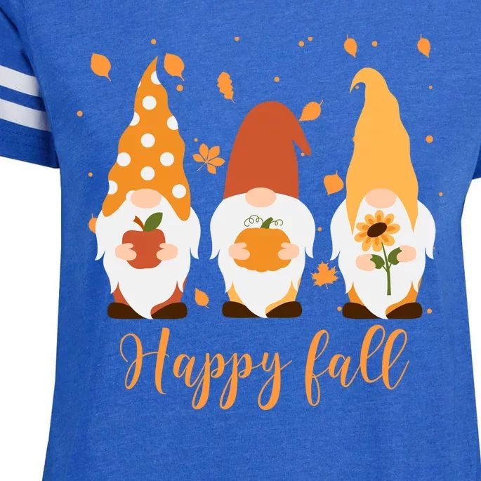 Happy Fall Gnome Festive Cute Enza Ladies Jersey Football T-Shirt