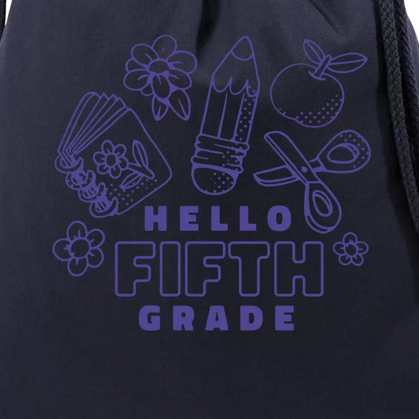 Hello Fifth Grade School Drawstring Bag