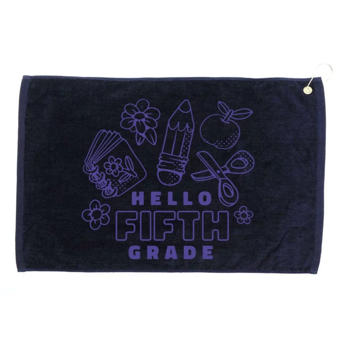 Hello Fifth Grade School Grommeted Golf Towel