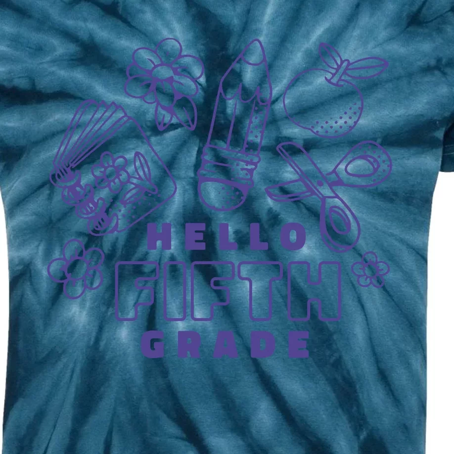 Hello Fifth Grade School Kids Tie-Dye T-Shirt